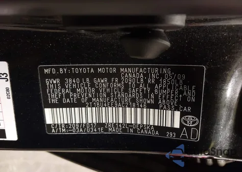 2010 Toyota Corolla S из США, поврежденный, VIN 2T1BU4EE9AC218146